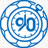 90分钟足球网官方LOGO，蓝色盾牌与足球图案